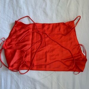Zara Bright Orange Satin Top